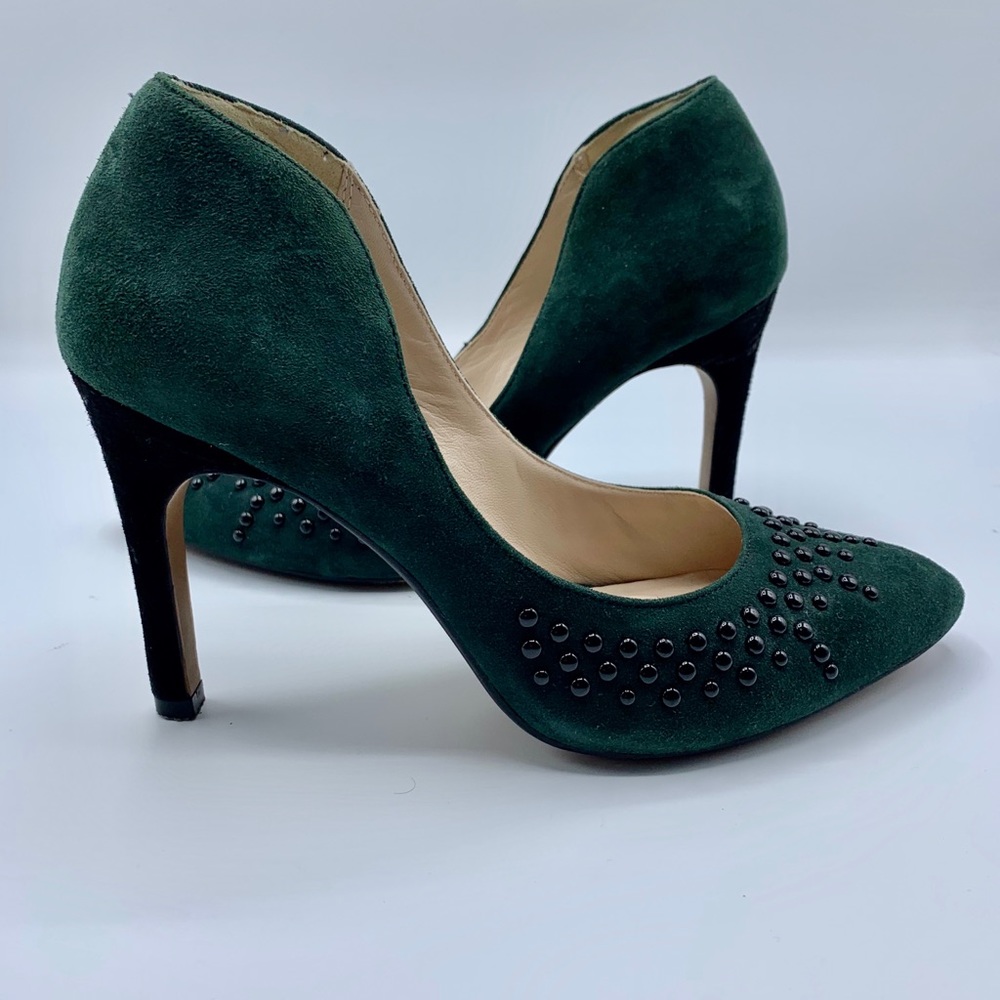 Clark Forest Green Suede Pumps